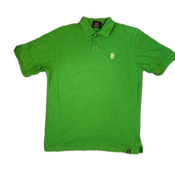 Y2k Southpole Polo Shirt Men's XL Green 100% Cotton Logo Short Sleeve Vintage - Picture 3 of 6